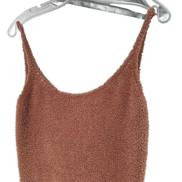 NEST Black Label Dress Cozy Knit Fuzzy Stretch Pencil Midi Size L Taupe Rose - Picture 3 of 9